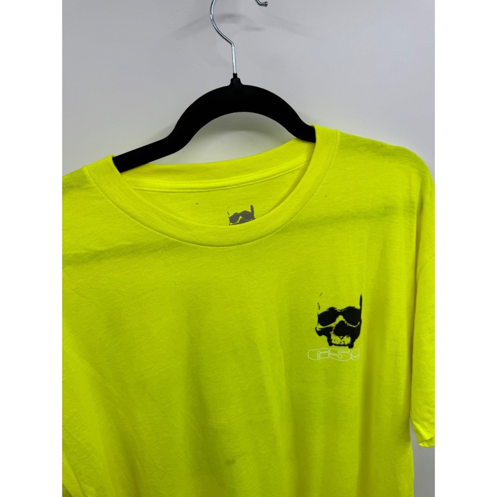 G59 T-Shirt Mens Large Neon Yellow 100% Cotton Skull Graphic Short Sleeve NWOT‎ - Picture 7 of 13